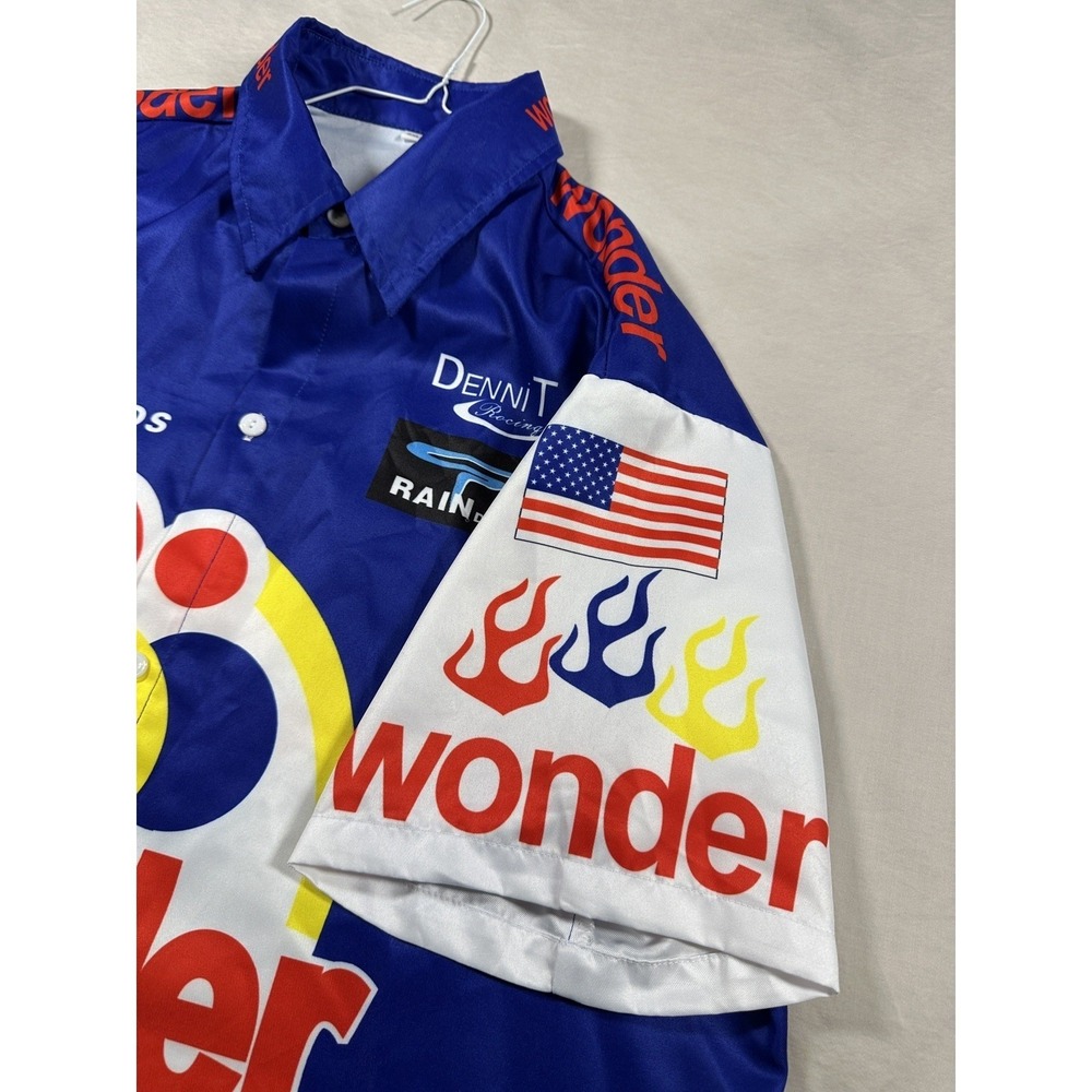 Talladega Nights‎ Ricky Bobby Wonder Bread Racing Shirt Mens 2XL Blue Pit Crew - Picture 3 of 10